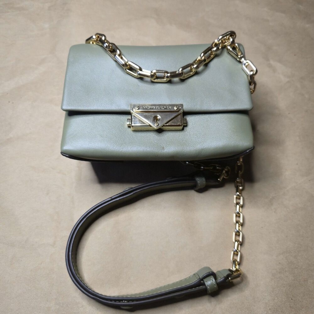 MICHAEL KORS Cece Leather Crossbody Bag Olive Gold Extra-Small